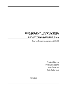 IE408 Final Project Plan Fall-Fingerprint Lock System