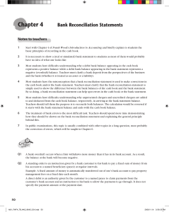 Chapter 4 Bank Reconciliation Statements