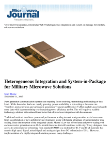 Heterogeneous Integration and System-in-Package for Military Microwave Solutions | 2019-09-11