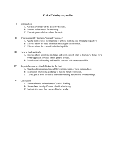 Critical thinking outline