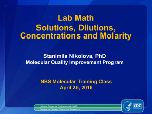 5 - Lab Math  Molarity