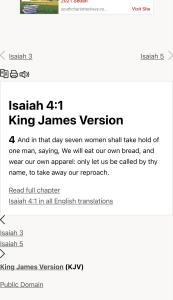 Isaiah 41 KJV - And in that day seven women shall take - Bible Gateway