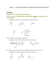 Week 7 Nucleophilic Addition to Carbonyls Part I