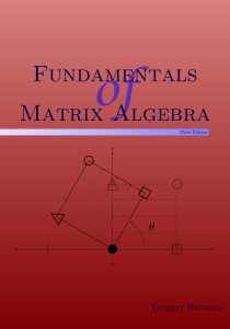 Fundamentals Of Matrices