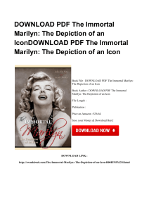 *^PDF The Immortal Marilyn The Depiction Of An Icon WORD VU75829748#