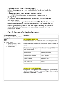 Factors Affecting Performances Past HSC Exam Questions