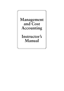 Management and Cost Accounting Instructons