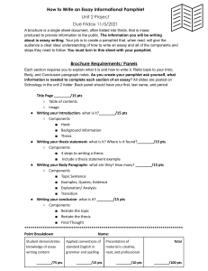 How to Write an Essay Informational Pamphlet
