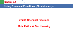 Chemical reaction and stoichiometry