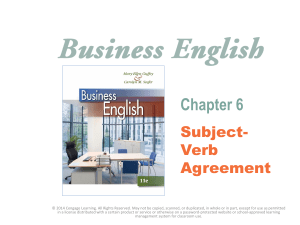 Chapter 10 Subject Verb Agreement