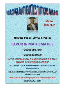 Math pamphlet QandA grade 10-12