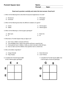 Punnett Square Quiz