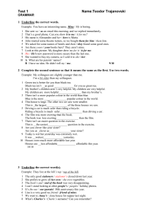 Intermediate+ Test1 (grammar,vocabulary,reading)