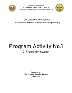 Program Activity No.1 