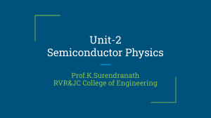 Unit-2 Semiconductor Physics