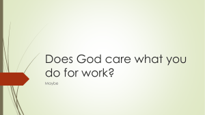 Does God care what you do for work