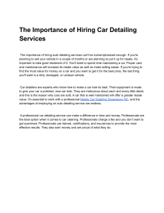The Importance of Hiring Car Detailing Services