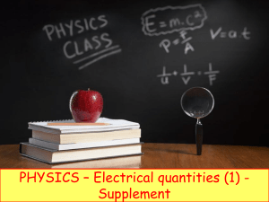 Physics 5.3 - Electrical quantities 1 - supplement