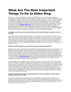 Most Important Things To Do In Elden Ring