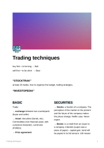 Trading techniques