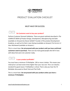 Product Evaluation Checklist
