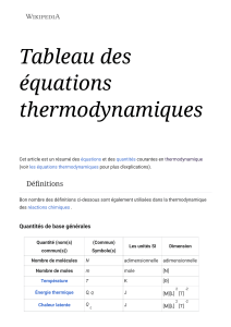 Tableau des équations thermodynamiques — Wikipédia