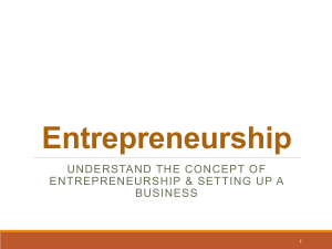 Entrepreneurship -Setting up a Business 17032022