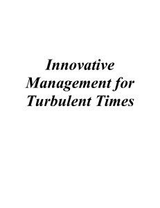 Reaction Paper- Innovative Management for Turbulent Times