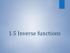 1.5 Inverse functions