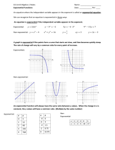 D2 Exponential functions Notes