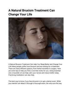 A Natural Bruxism Treatment Can Change Your Life