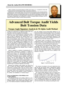 Advanced bolt torque audit yield