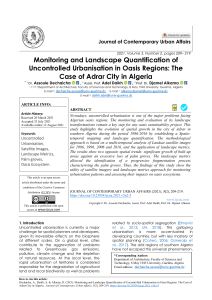 Monitoring and Landscape Quantification of  Uncontrolled Urbanisation in Oasis Regions: The  Case of Adrar City in Algeria