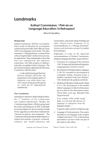 Kothari Commission, 1964-66 on Language Education In Retrospect (1)