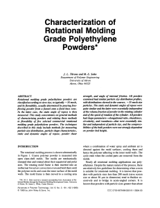 Characterization of rotational molding grade polyethylene powders