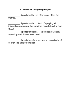 Rubric 5 Themes of Geography Project