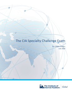 The CIA Specialty Challenge Exam for CRMA Holders 2020