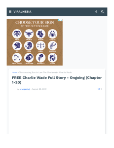 FREE Charlie Wade Full Story - Ongoing (Chapter 1-20)