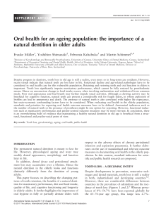 Oral health for an ageing population: the importance of a natural dentition in older adults