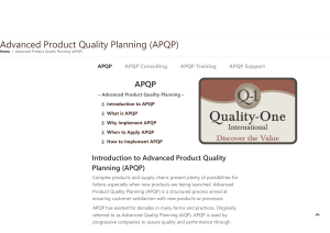 APQP   Advanced Product Quality Planning   Quality-One