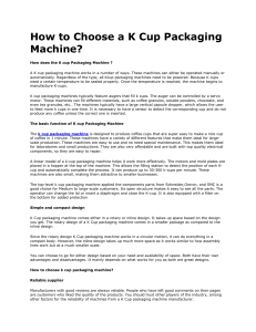 How to Choose K Cup Packaging Machine