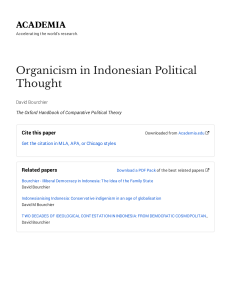Organicism in Indonesian Political Thought - David Bourchier