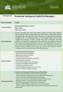 Emotional Intelligence Toolkit for Managers