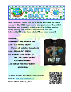 EARTH DAY announcement for wsms