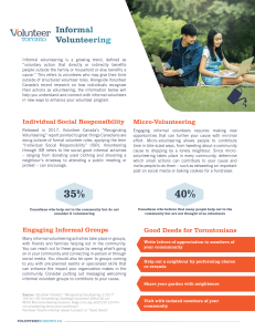Informal Volunteering from Volunteer Toronto
