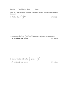 Calculus Exam 2 review sheet