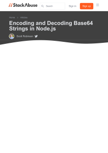 Encoding and Decoding Base64 Strings in Node.js
