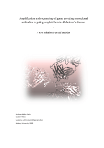 Amplification and sequencing of genes encoding mAbs Alzheimer Master thesis 2012