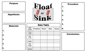 Sink or Float Model Science Fair Project