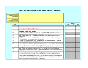 SME FS Disclosure Checklist